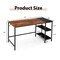 Costway 55'' Computer Desk Writing Workstation Study Table Home Office with Bookshelf Black/Rustic